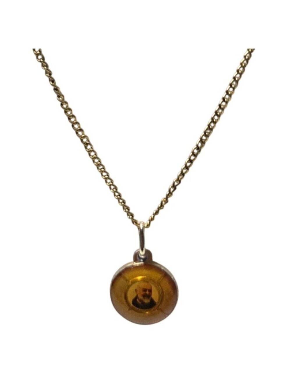 Saint Padre Pio Reliquary Pendant Necklace Catholic Italian Religious Jewelry